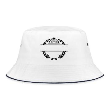 Proud of the Farmer Farm Logo - Bucket Hat - white/navy - Front