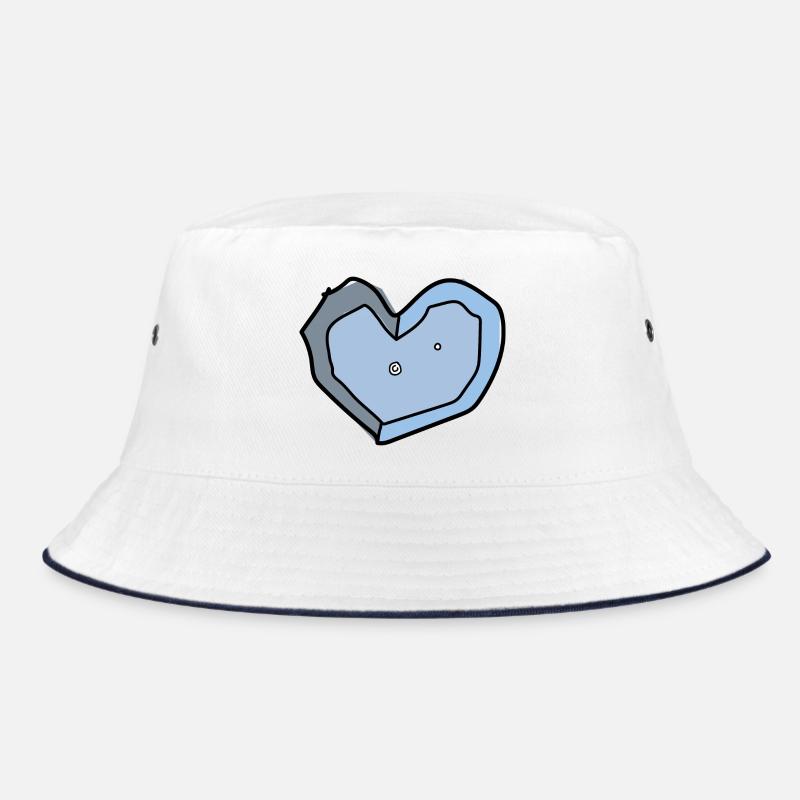 boulderliebe blau - Bucket Hat - Weiß/Navy