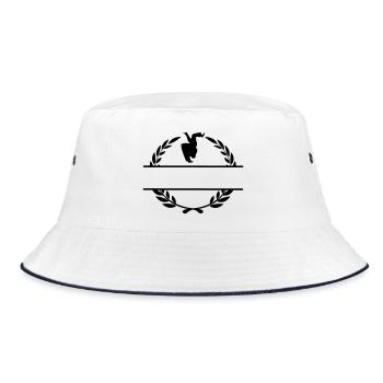 Judo-Wurf Lorbeerkranz - Bucket Hat - Weiß/Navy - Vorne