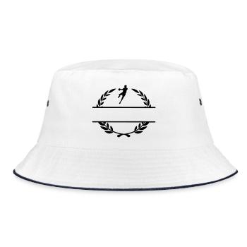 Handballer in laurel wreath monogram - Bucket Hat - white/navy - Front