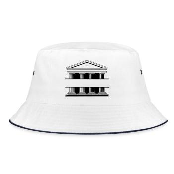 Courthouse monogram - Bucket Hat - white/navy - Front