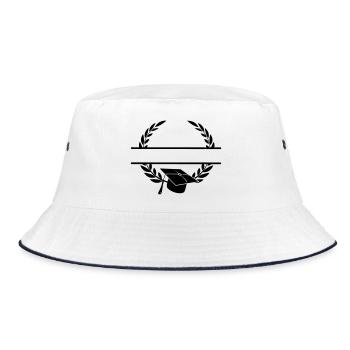 Successful cap in laurel wreath monogram - Bucket Hat - white/navy - Front