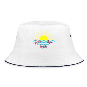 sunset sea faith hope love - Bucket Hat - white/navy - Front