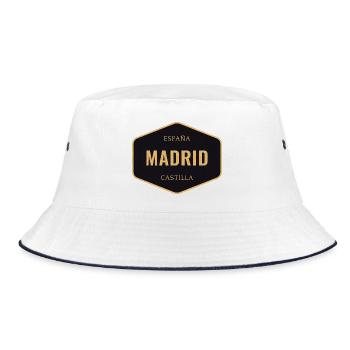 Madrid Castilla Vintage Abzeichen - Bucket Hat - Weiß/Navy - Vorne