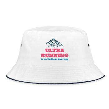 Ultra Running is an Endless Journey - Bucket Hat - white/navy - Front