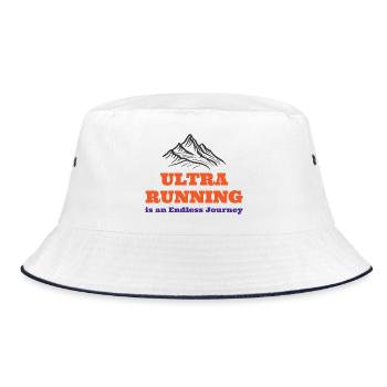 Ultra Running is an Endless Journey - Bucket Hat - white/navy - Front