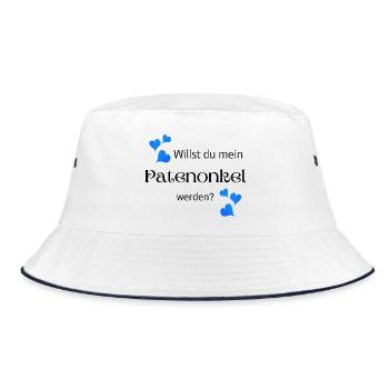 Willst du mein Patenonkel werden - Bucket Hat - Weiß/Navy - Vorne