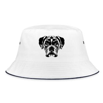Boxer / Tête / Chien / Graphique - Bob - blanc/marine - Devant