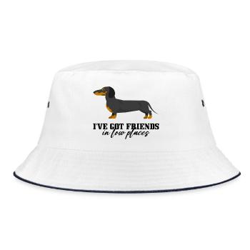 Dachshund Ember Silhouette - Bucket Hat - white/navy - Front