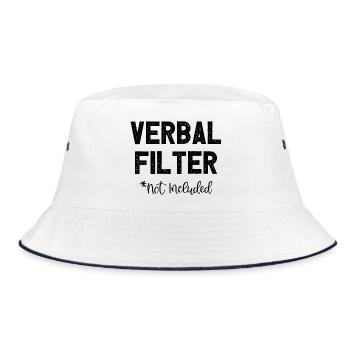 Verbal Filter Not Included I Fun Lustiges - Bucket Hat - Weiß/Navy - Vorne