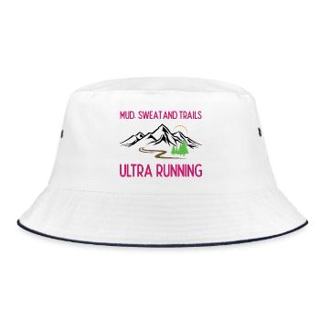 Ultra Running - Boue, sueur et sentiers - Bob - blanc/marine - Devant