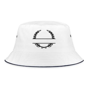Laurel wreath name banner - Bucket Hat - white/navy - Front
