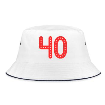 40. 40 YEARS. 40th ANNIVERSARY. 40TH ANNIVERSARY. - Bucket Hat - white/navy - Front
