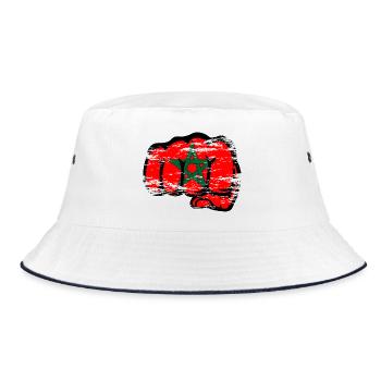 Morocco flag hand fist used - Bucket Hat - white/navy - Front