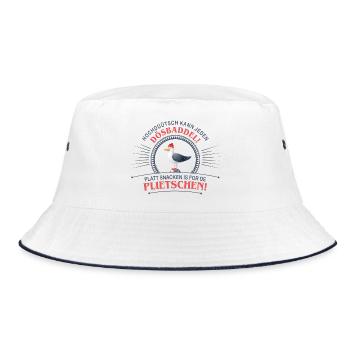 Plattdeutsch weil Hochdeutsch kann jeder Dösbaddel - Bucket Hat - Weiß/Navy - Vorne