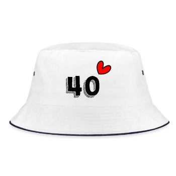 40. 40 YEARS. 40th ANNIVERSARY. 40TH ANNIVERSARY. - Bucket Hat - white/navy - Front