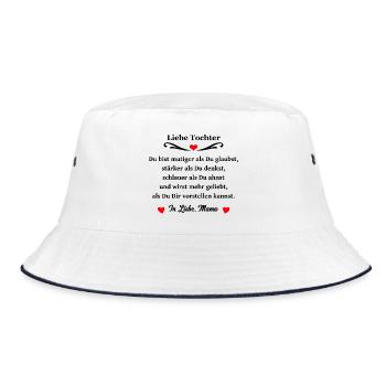 Liebe Tochter Geschenk von Mama - Bucket Hat - Weiß/Navy - Vorne