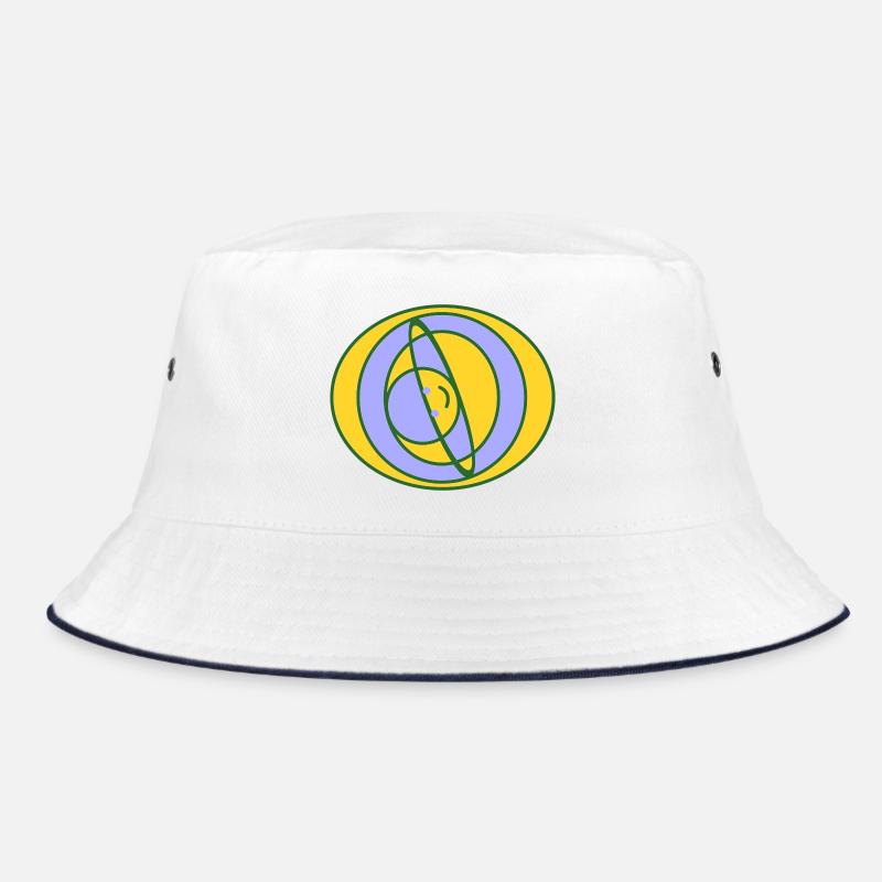 Kreise2 - Bucket Hat - Weiß/Navy