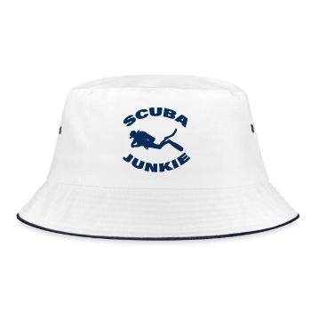 SCUBA JUNKIE - Bucket Hat - white/navy - Front