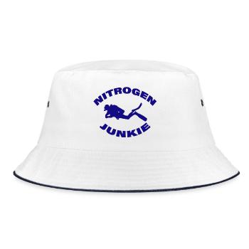 NITROGEN JUNKIE - Bucket Hat - white/navy - Front