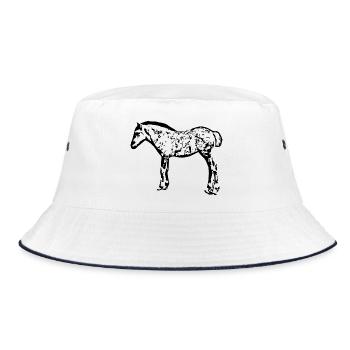 Horses T-shirt Gift Rider - Bucket Hat - white/navy - Front