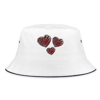COUPLE. JUST MARRIED. Bachelorette party. VALENTINE'S DAY. LOVE. - Bucket Hat - white/navy - Front