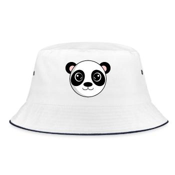 Panda Head - Bucket Hat - white/navy - Front
