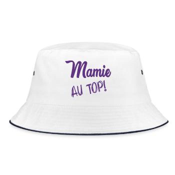 MAMIE. FÊTE DES MÈRES. BONNE FÊTE MAMIE - Bob - blanc/marine - Devant