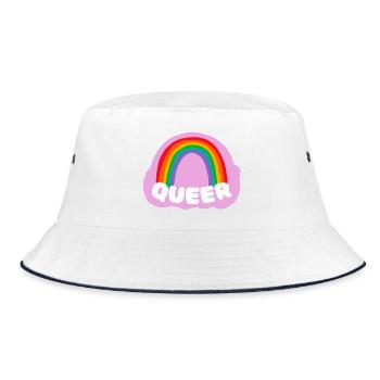 Queer - Bucket Hat - Weiß/Navy - Vorne