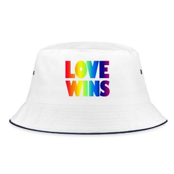 Love wins - Bucket Hat - white/navy - Front