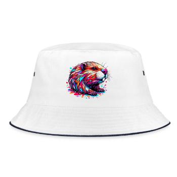 Bieber - Bucket Hat - Weiß/Navy - Vorne