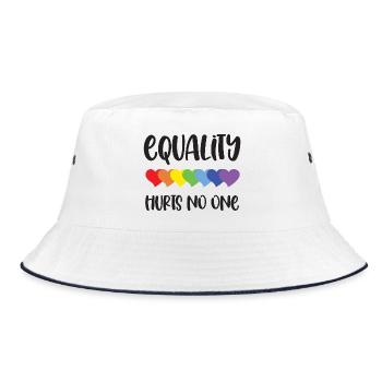 LGBT Pride Month - Equality Hurts No One - Bucket Hat - white/navy - Front