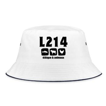 vegan, animal welfare, animal rights activist - Bucket Hat - white/navy - Front