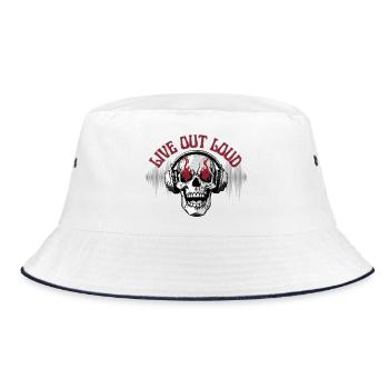 LIVE OUT LOUD - Bucket Hat - Weiß/Navy - Vorne