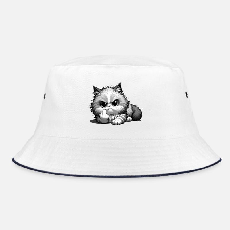Grumpy Katze mit frechem Mittelfinger Bucket Hat