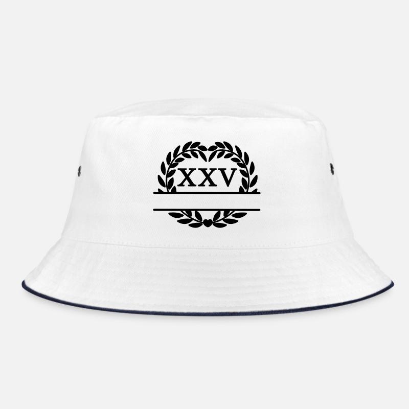 Twenty-five years, Latin numerals laurel wreath Bucket Hat
