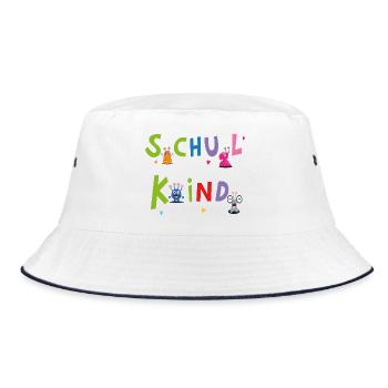 Schulkind - Bucket Hat - Weiß/Navy - Vorne
