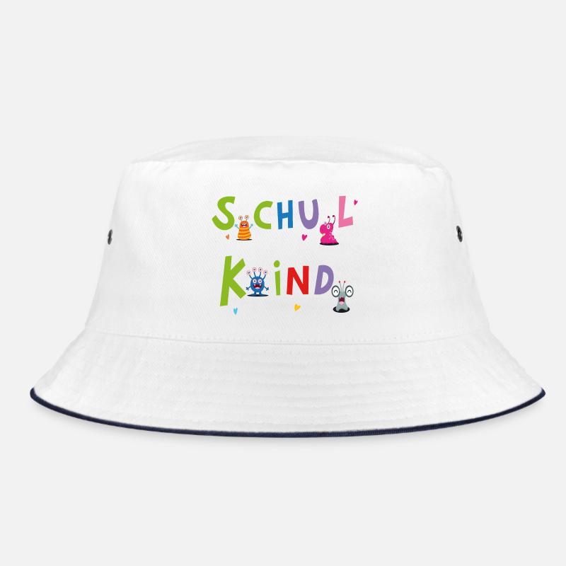 Schulkind - Bucket Hat - Weiß/Navy