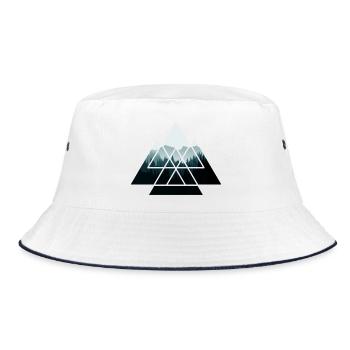 Forest Tree Trees Nature Triangle Forester - Bucket Hat - white/navy - Front
