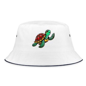 Turtle - Bucket Hat - white/navy - Front