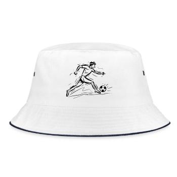 Fußballspieler - Bucket Hat - Weiß/Navy - Vorne