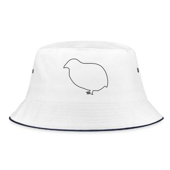 Wachtel - Bucket Hat - Weiß/Navy - Vorne