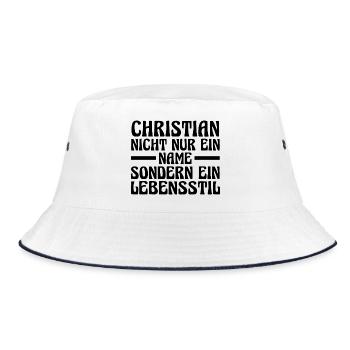 Vorname Chris Christian - Bucket Hat - Weiß/Navy - Vorne