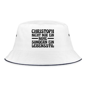 First name Chris Christoph - Bucket Hat - white/navy - Front