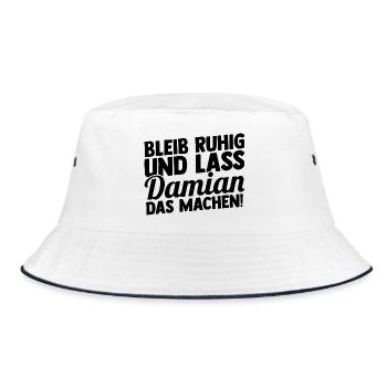 First name Damian - Bucket Hat - white/navy - Front