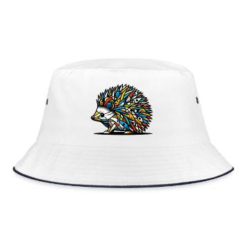 Igel - Bucket Hat - Weiß/Navy - Vorne