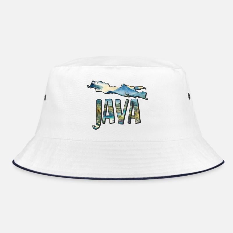 Aquarell Landkarte Java Bucket Hat