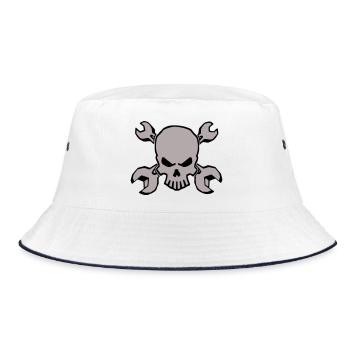 TOOLSKULL - 2C - Bucket Hat - white/navy - Front