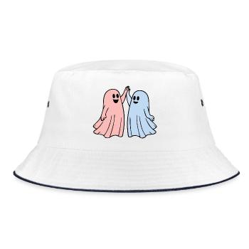 Verspielte Geister im Hochzeitsstil - Bucket Hat - Weiß/Navy - Vorne