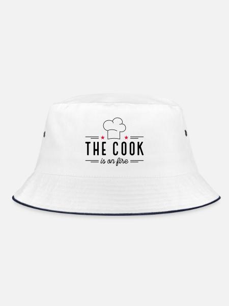 Lustige Sprüche für Köche - Bucket Hat - Weiß/Navy - Vorne